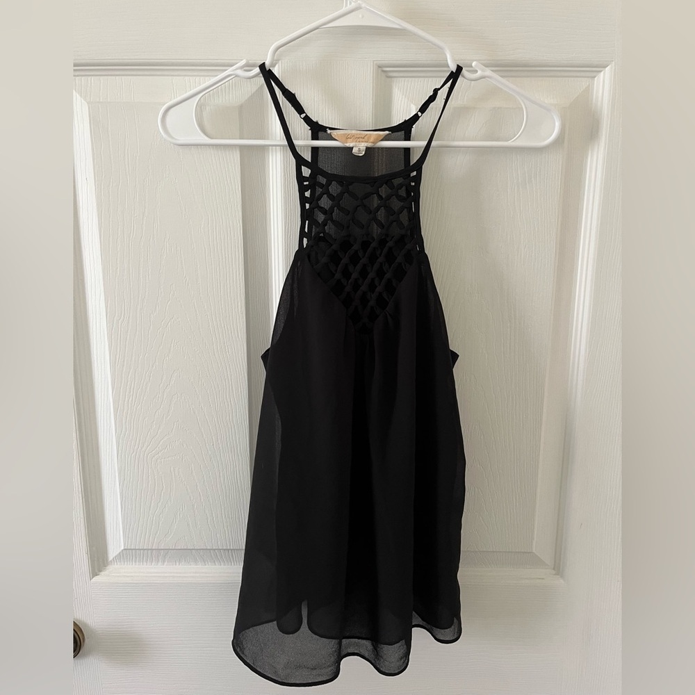 Lost April by Naked Zebra Black Sleeveless Top